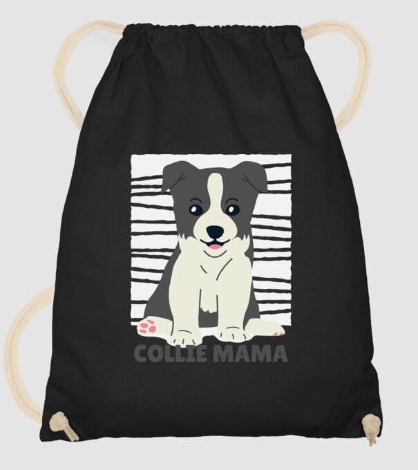 Border Collie Mamă model negru pe tricou