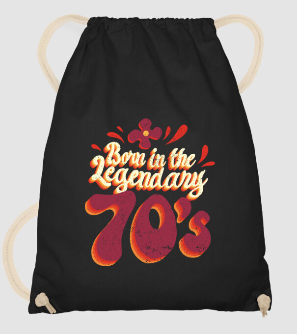 'Born in the Legendary 70''s' model negru pe tricou