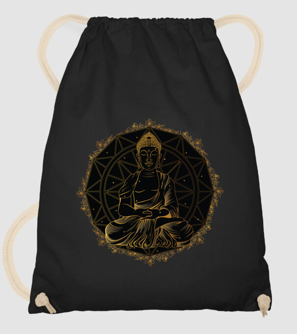Buddha Mandala model negru pe tricou