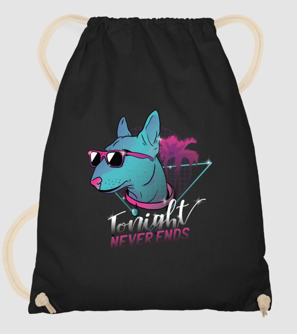 Bullterrier Neon Retro tricou amuzant model negru pe tricou