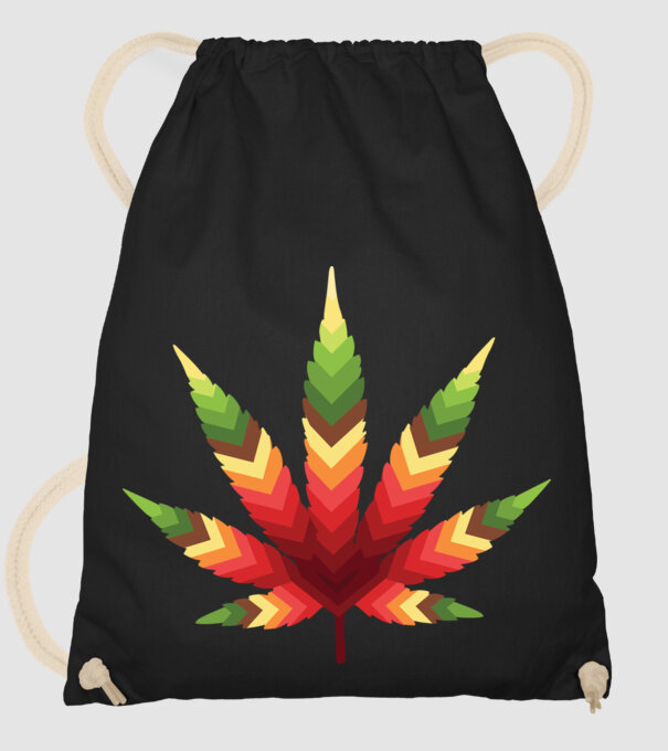 Frunză de canabis model negru pe tricou