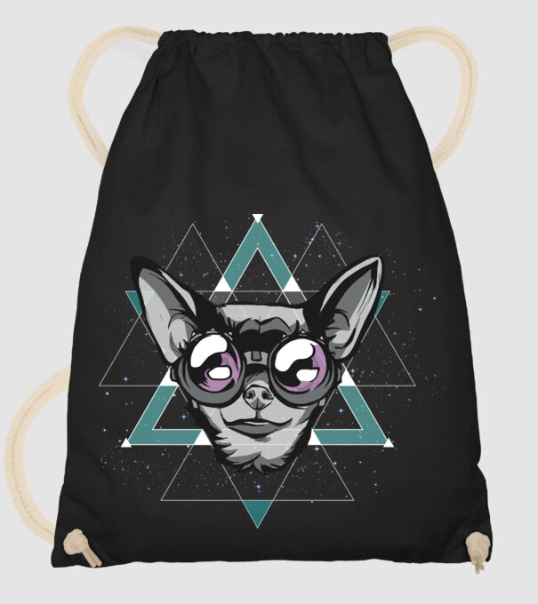 Tricou cu Câine Chihuahua model negru pe tricou