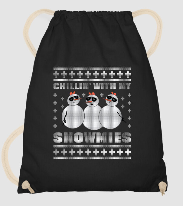 Chillin with my Snowmies tricou pulovăr urât model negru pe tricou