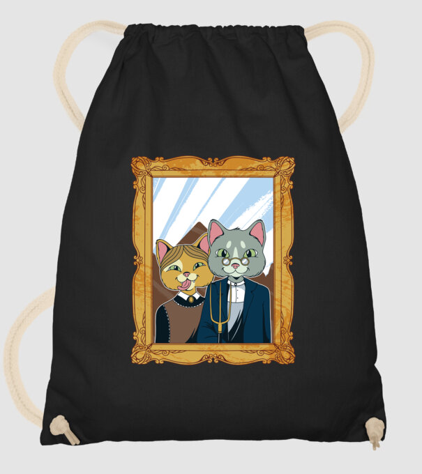 Portret Pisică model negru pe tricou