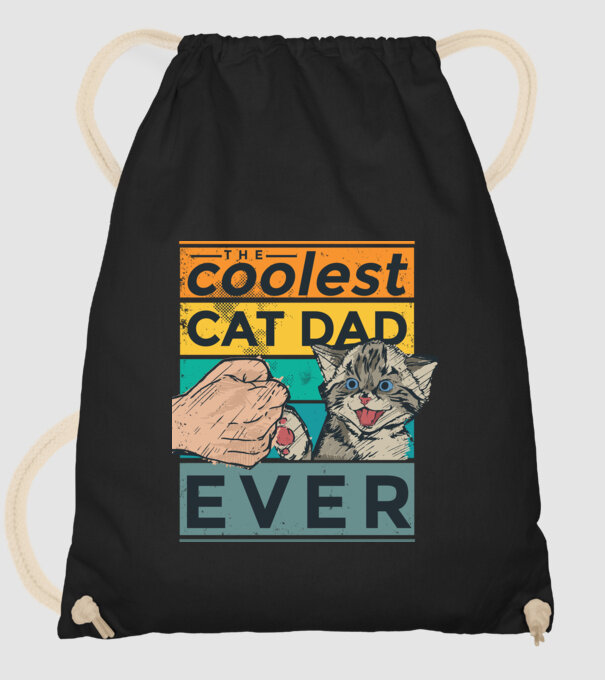 Coolest Cat Dad Ever - Cel mai tare tată cu pisică model negru pe tricou