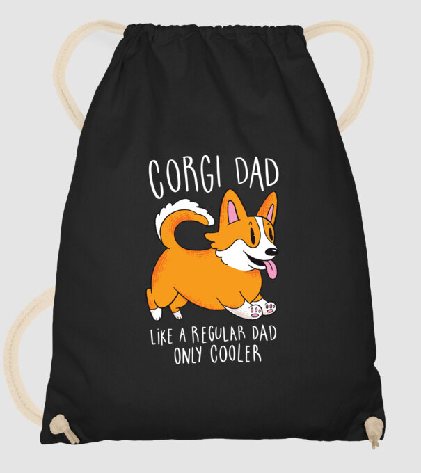Tată de Corgi model negru pe tricou