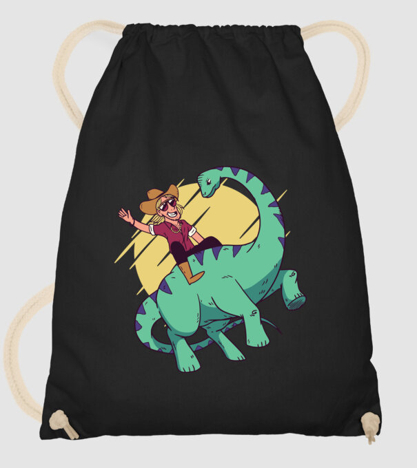 Dinozaur Cowboy model negru pe tricou
