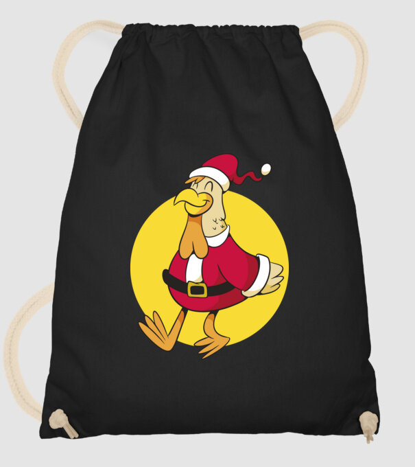 Moș Crăciun Pui model negru pe tricou