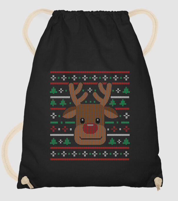 Tricou cu ren pulovăr urât model negru pe tricou