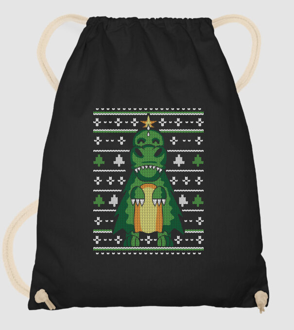 T-rex cu pulovăr urât model negru pe tricou