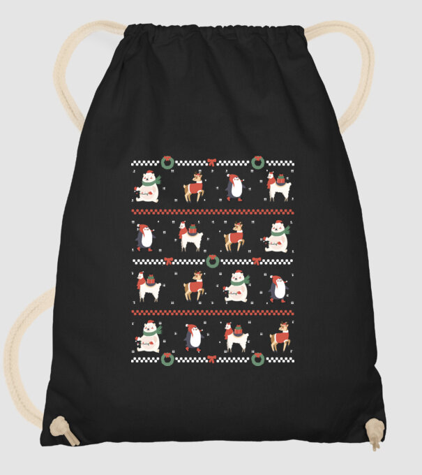 Pulover urât cu Animale drăguțe model negru pe tricou