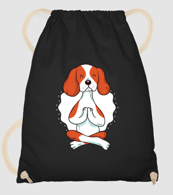 Yoga Drăguț Câine Beagle model negru pe tricou
