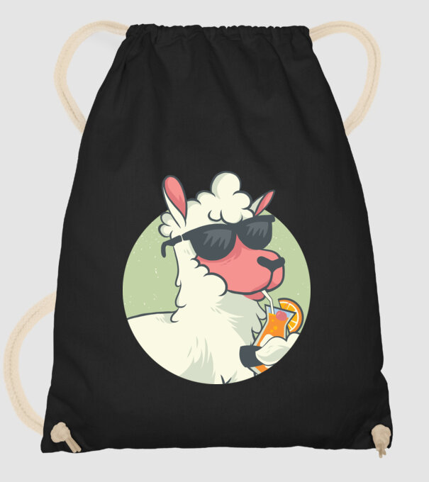Lama drăguț cu cocktail tricou amuzant model negru pe tricou
