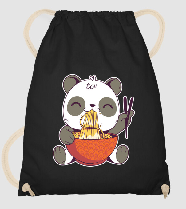 Panda drăguț cu paste model negru pe tricou