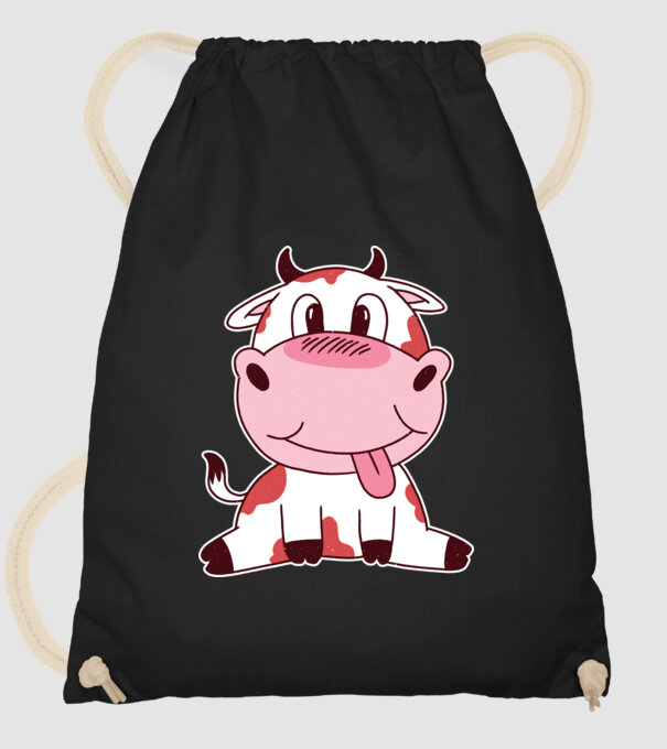 Vacă drăguță model negru pe tricou