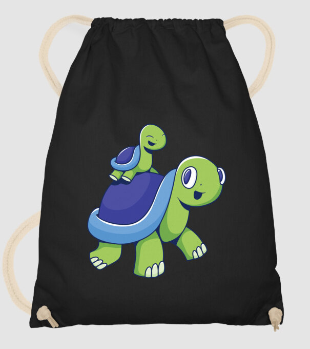 Familie țestoase drăguțe model negru pe tricou