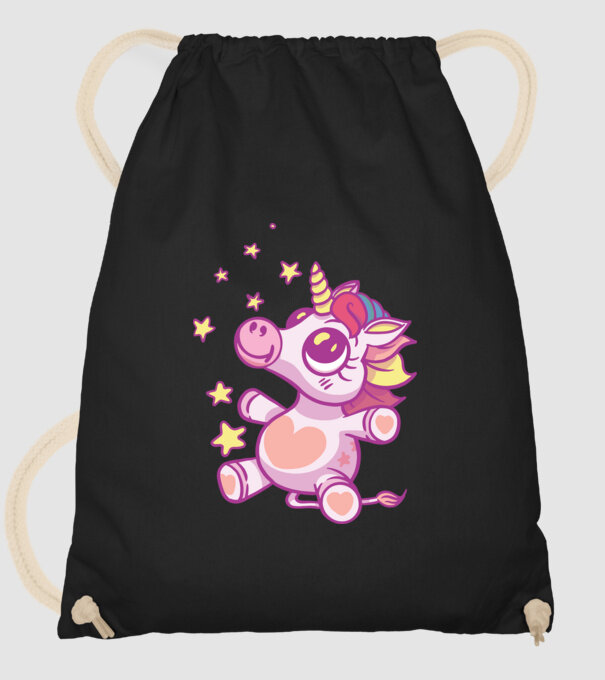 Unicorn drăguț model negru pe tricou