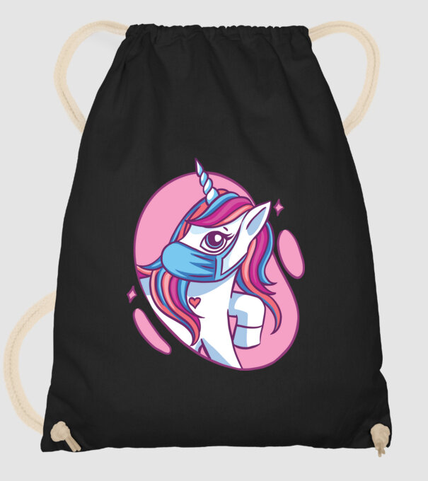 Unicorn drăguț cu mască model negru pe tricou