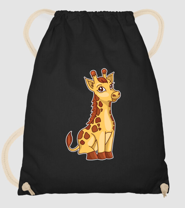 Girafă drăguță model negru pe tricou