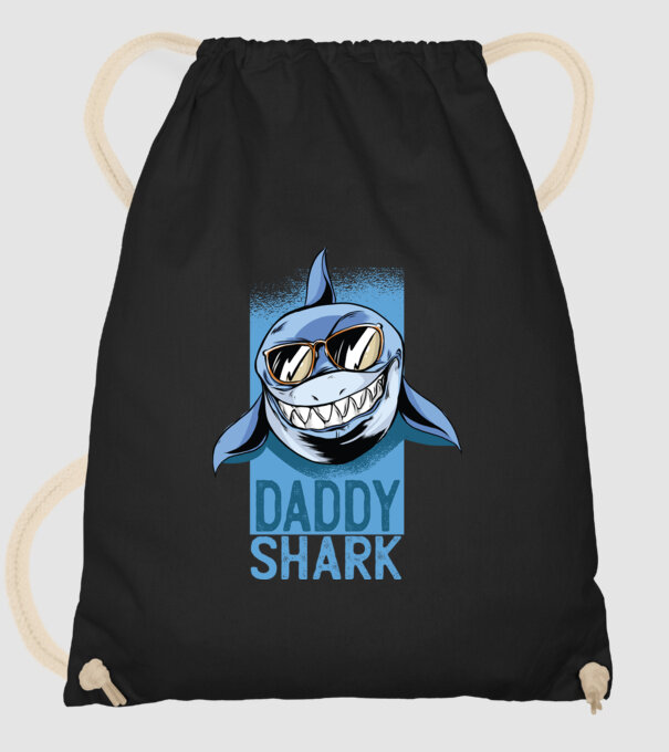Daddy Shark tricou pentru tata model negru pe tricou