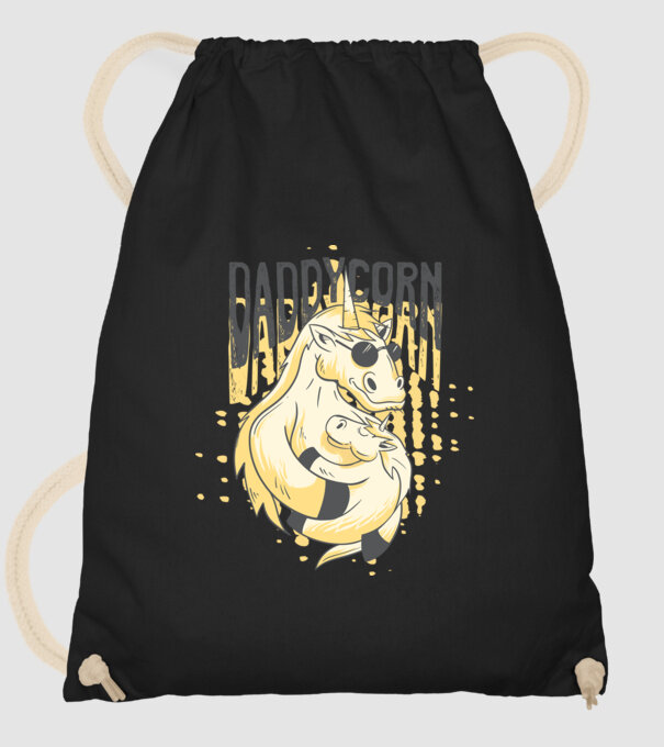 Daddycorn - Tată Unicorn model negru pe tricou