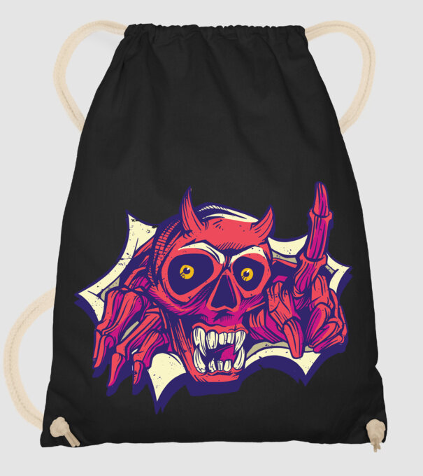 Craniu de Demon model negru pe tricou