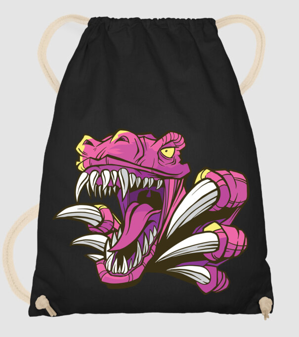 Gheare de dinozaur model negru pe tricou
