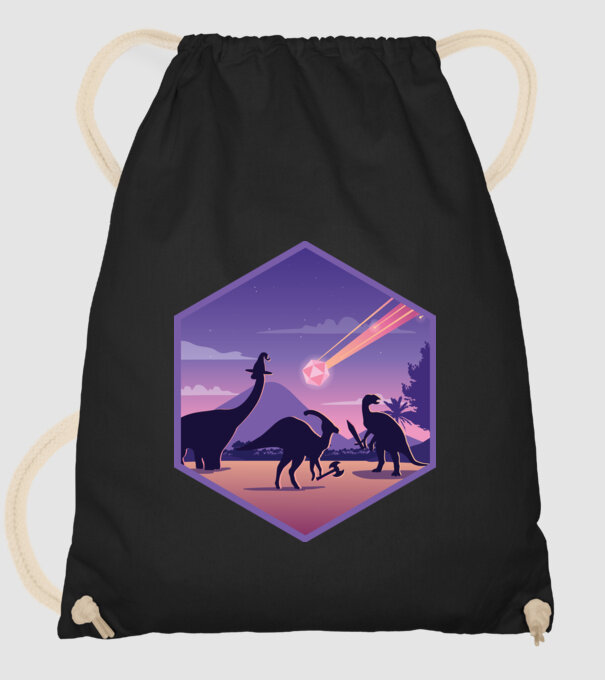 Dinozaur Meteor model negru pe tricou