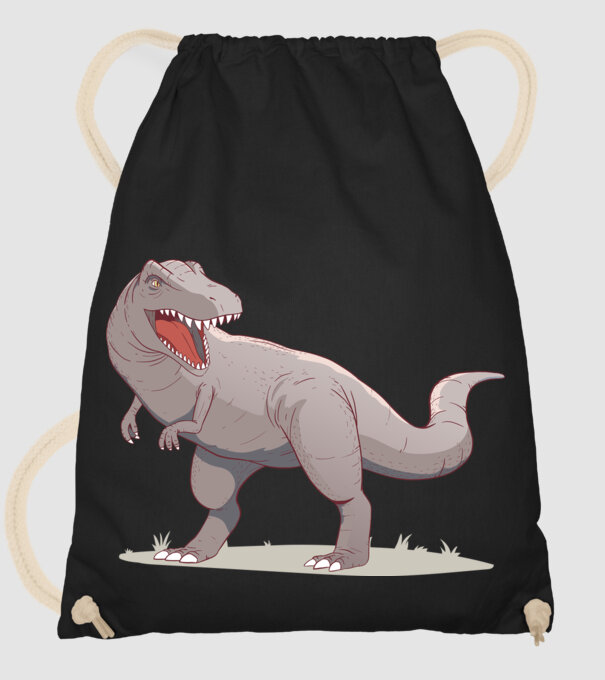 Dinozaur T-rex model negru pe tricou
