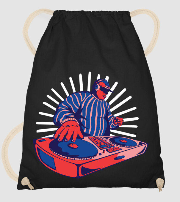 DJ disc jockey model negru pe tricou