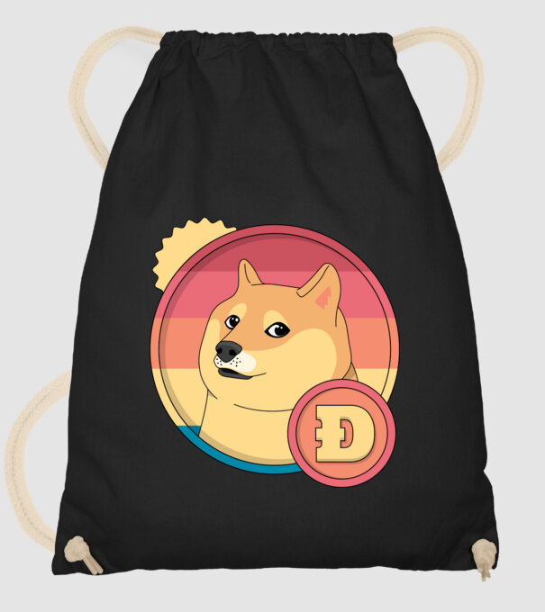 Doge Coin model negru pe tricou