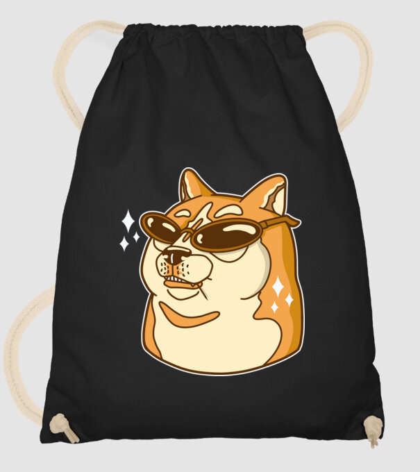 Doge Coin model negru pe tricou