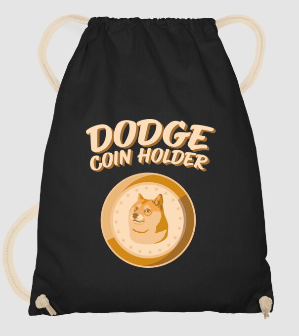 Doge Coin Holder model negru pe tricou
