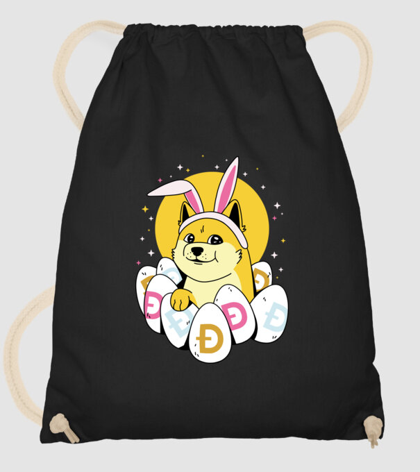 Dogecoin Paște model negru pe tricou
