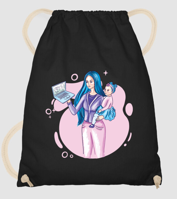 Mamă Lucrătoare model negru pe tricou