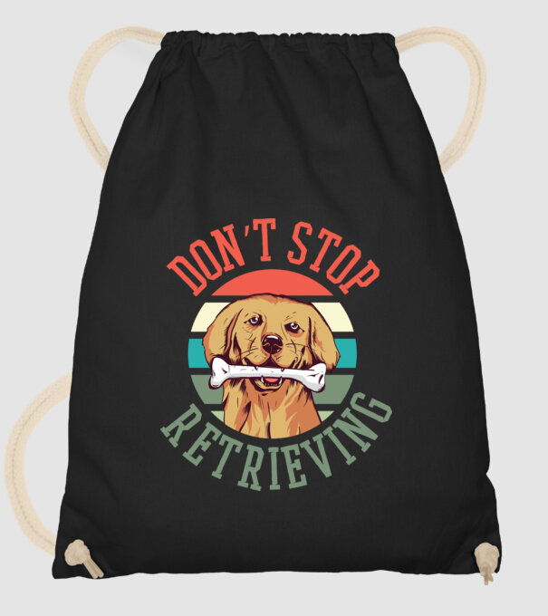 'Don''t Stop Retrieving Golden Retriever' model negru pe tricou