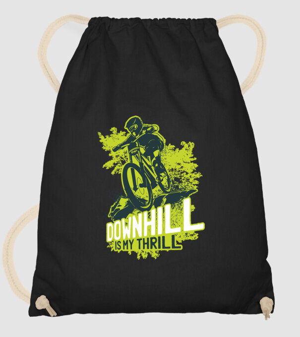 Downhill Is My Thrill tricou bicicletă model negru pe tricou