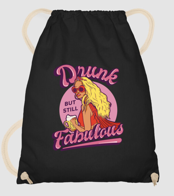 Drunk but still Fabulous model negru pe tricou