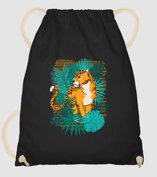 Jaguar junglă model negru pe tricou