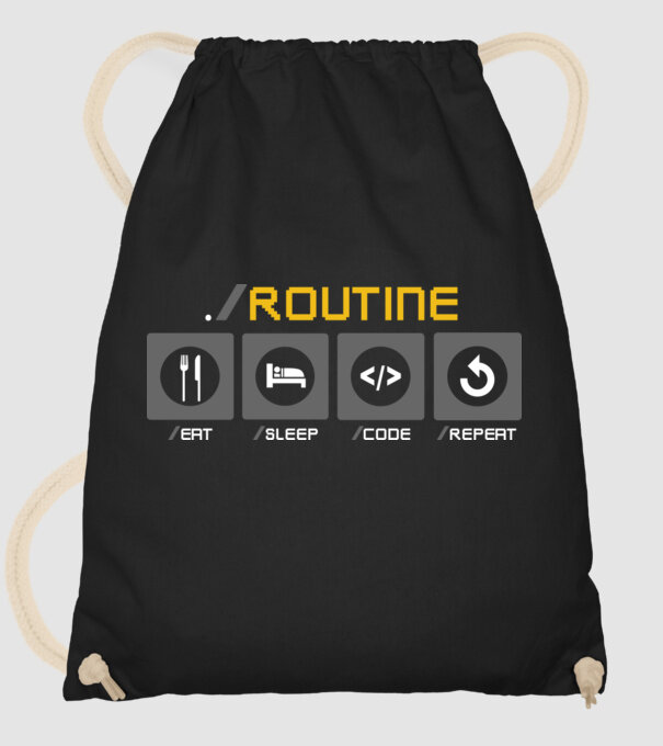 Eat sleep code repeat - rutină zilnică developer model negru pe tricou