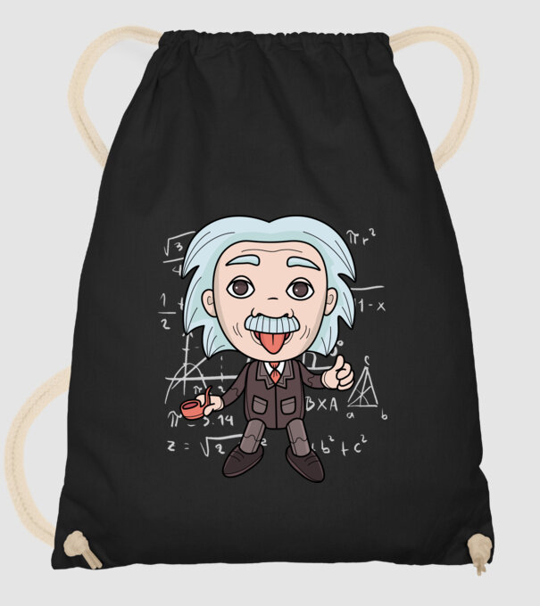 Caricatură Einstein model negru pe tricou