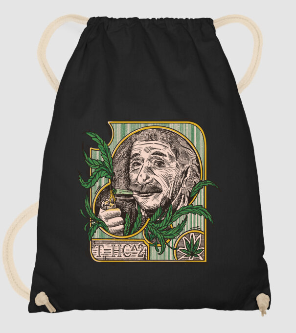 Einstein Marijuana THC model negru pe tricou