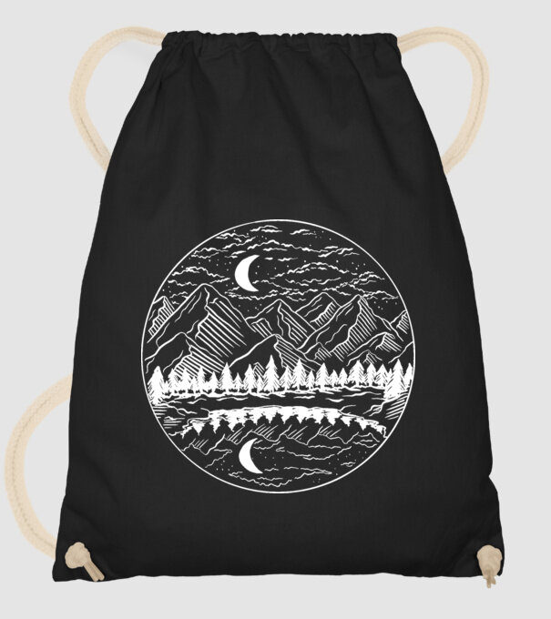 Peisaj de Noapte model negru pe tricou
