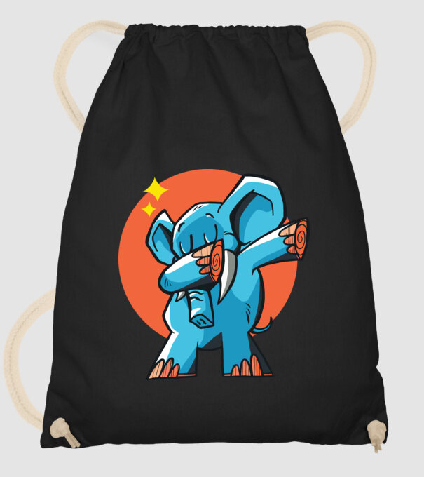 Elefant DAB model negru pe tricou
