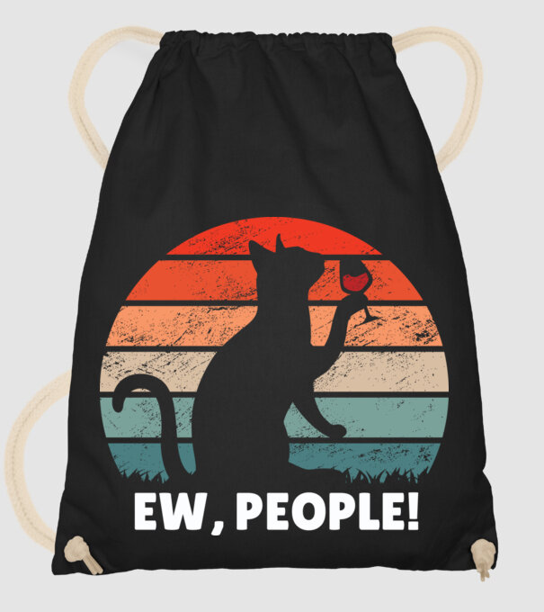 Ew, oameni - Pisică model negru pe tricou