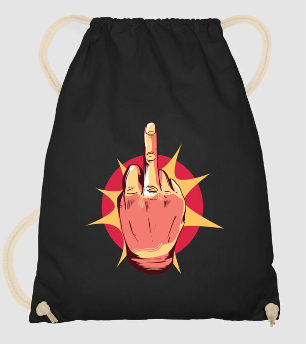 Tricou arată degetul model negru pe tricou