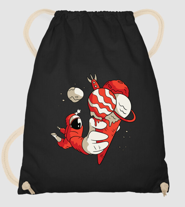 Astronaut cu Înghețată model negru pe tricou