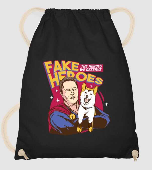 Fake Hero Elon Musk model negru pe tricou