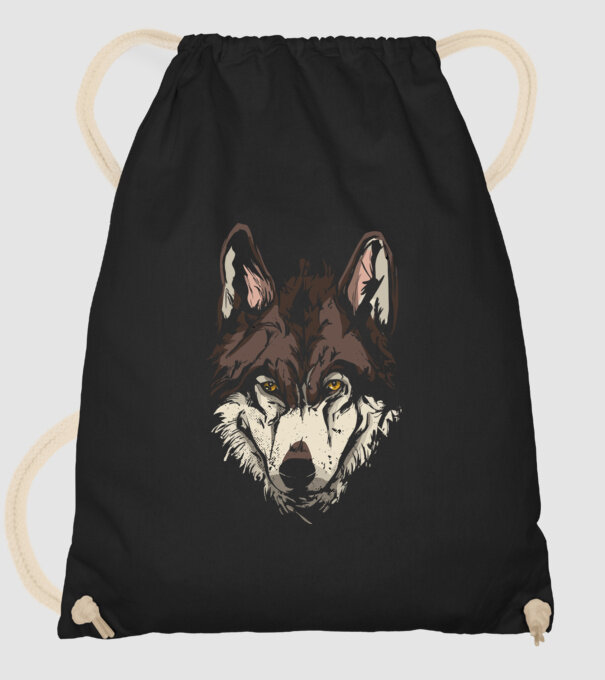 Cap de lup model negru pe tricou