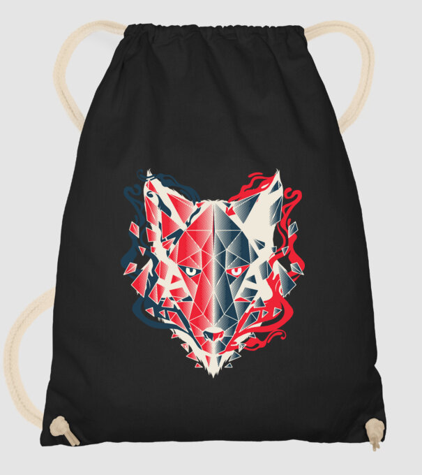 Wolf Head model negru pe tricou